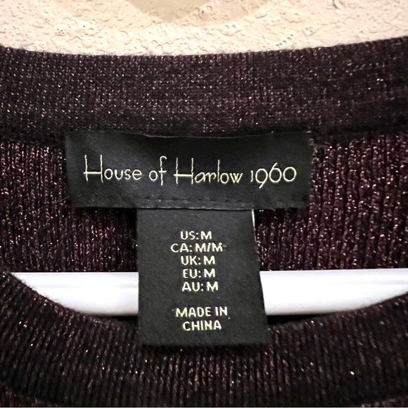 House of Harlow 1960 Revolve Ribbed Midi Dress BodyCon Knit Metallic Halter M - Picture 9 of 10